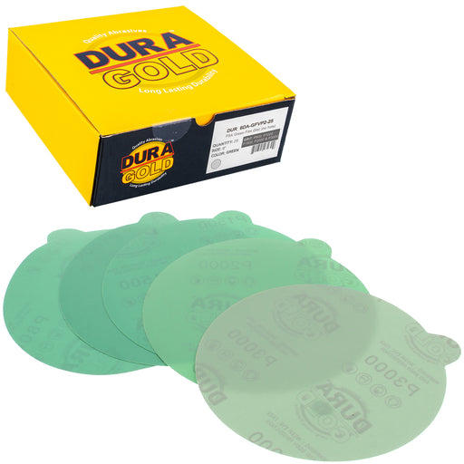 Variety Grit Pack Ultra Fine - 6" Green Film - PSA Self Adhesive Stickyback Sanding Discs 5 of each grit (800, 1000, 1500, 3000) - Box of 25