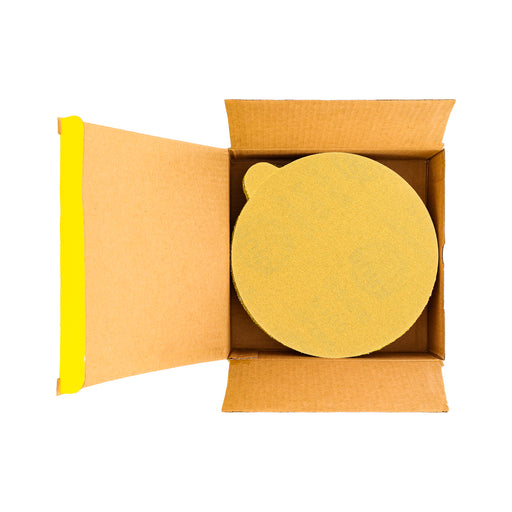 100 Grit - 6" Gold PSA Self Adhesive Stickyback Sanding Discs for DA Sanders - Box of 50