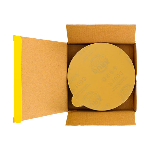 1000 Grit - 6" Gold PSA Self Adhesive Stickyback Sanding Discs for DA Sanders - Box of 24