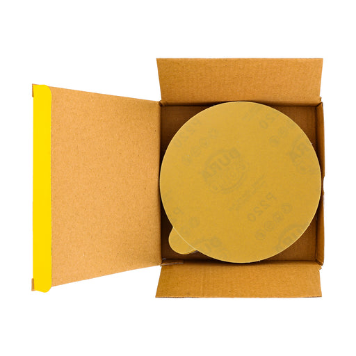 220 Grit - 6" Gold PSA Self Adhesive Stickyback Sanding Discs for DA Sanders - Box of 50