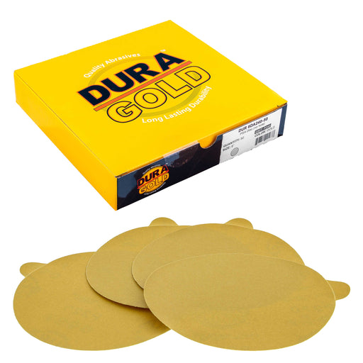 240 Grit - 6" Gold PSA Self Adhesive Stickyback Sanding Discs for DA Sanders - Box of 50
