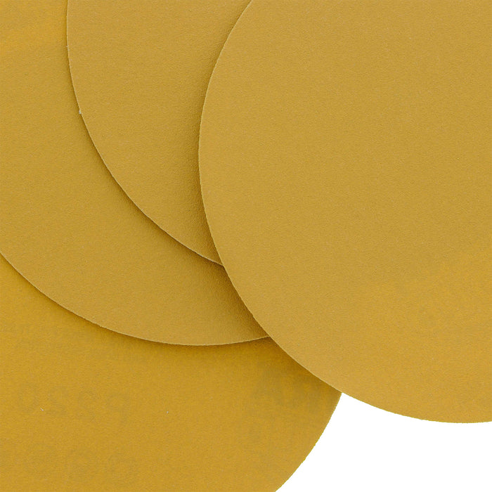 240 Grit - 6" Gold PSA Self Adhesive Stickyback Sanding Discs for DA Sanders - Box of 50