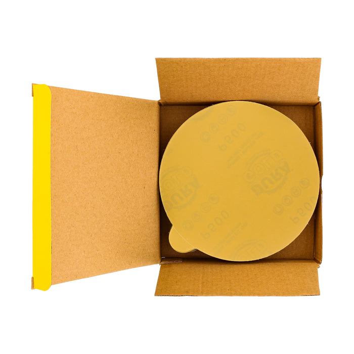 500 Grit - 6" Gold PSA Self Adhesive Stickyback Sanding Discs for DA Sanders - Box of 50