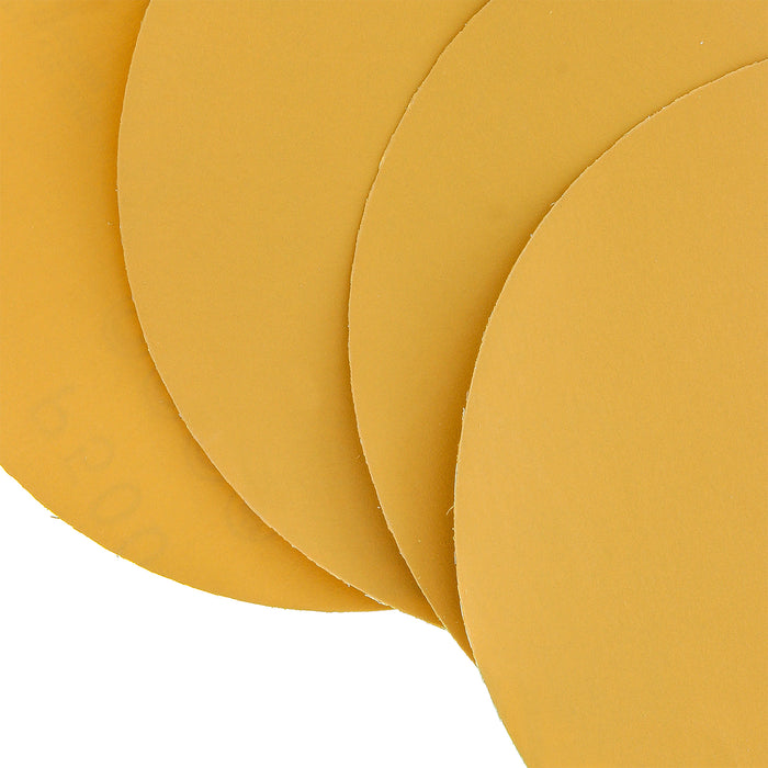 500 Grit - 6" Gold PSA Self Adhesive Stickyback Sanding Discs for DA Sanders - Box of 50