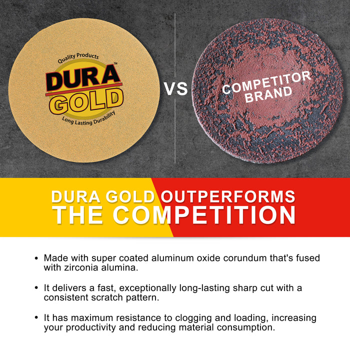 60 Grit - 6" Gold PSA Self Adhesive Stickyback Sanding Discs for DA Sanders - Box of 25