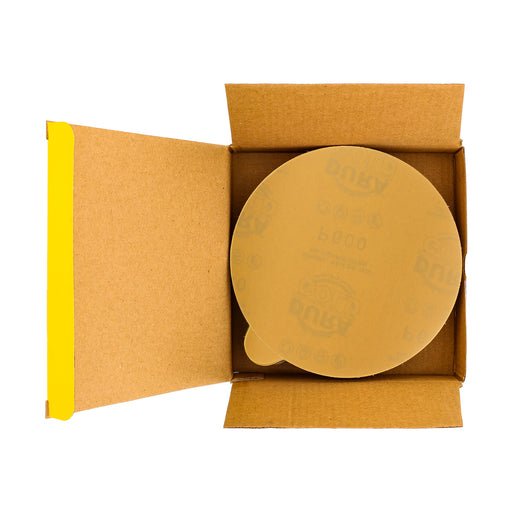600 Grit - 6" Gold PSA Self Adhesive Stickyback Sanding Discs for DA Sanders - Box of 50