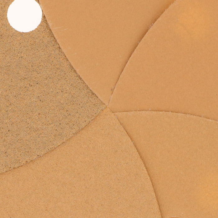 Variety Grit Pack - (80,120,220,320,400) - 6" Gold Hook & Loop 6-Hole Pattern Sanding Discs for DA Sanders - Box of 50