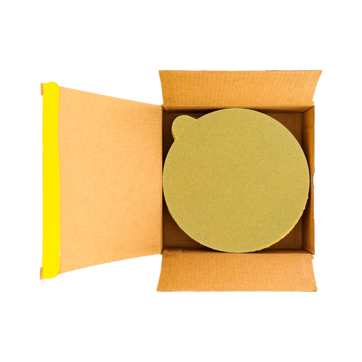 80 Grit - 6" Gold PSA Self Adhesive Stickyback Sanding Discs for DA Sanders - Box of 50