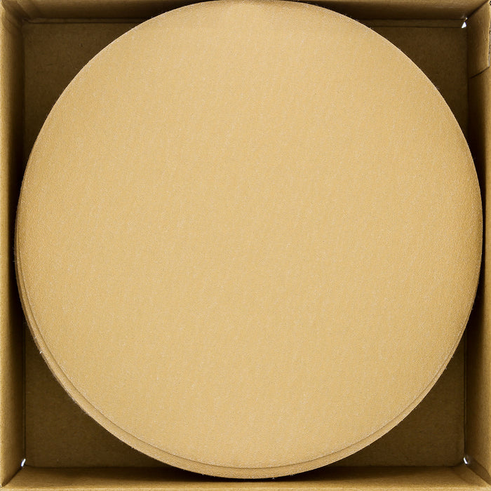 180 Grit - 6" Gold Hook & Loop No Hole Pattern Sanding Discs for DA Sanders - Box of 50