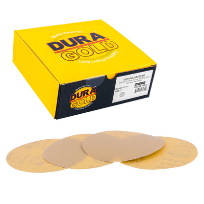 320 Grit - 6" Gold Hook & Loop No Hole Pattern Sanding Discs for DA Sanders - Box of 50