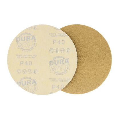 40 Grit - 6" Gold Hook & Loop No Hole Pattern Sanding Discs for DA Sanders - Box of 25