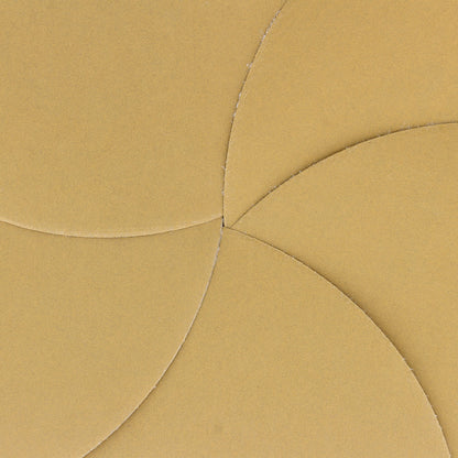 600 Grit - 6" Gold Hook & Loop No Hole Pattern Sanding Discs for DA Sanders - Box of 50