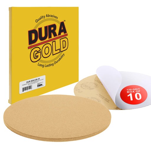 120 Grit - 8" Gold PSA Self Adhesive Stickyback Sanding Discs for DA Sanders - Box of 10
