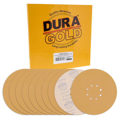 Premium 9" Drywall Sanding Discs - 180 Grit (Box of 10) - 8 Hole Pattern Hook & Loop Aluminum Oxide Sandpaper - For Power Sander, Sand Wood