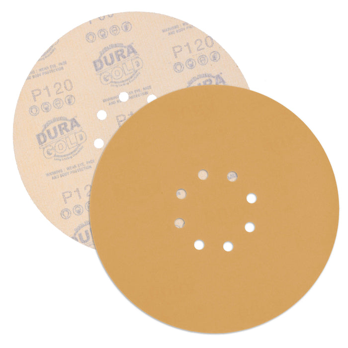 Dura-Gold Premium 9" Drywall 8 Hole Pattern Sanding Discs Variety Pack - 60, 80, 120, 180, 240 Grit (2 Discs Each, 10 Total), Hook & Loop Sandpaper