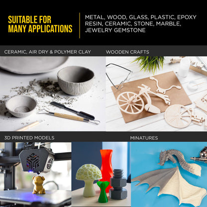 Sanding Sticks and Polishing Sticks for Plastic Models, Pack of 20 - 2 Each of 10 Grits, Coarse 80 to Super-Fine 7000 Grit, Water Drop Style