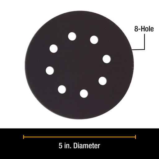 Premium 5" 8-Hole Wet or Dry Sanding Discs - 1000 Grit, Box of 50 - High-Performance Sandpaper Discs with Hook & Loop Backing, Fast Cutting Silicon Carbide, Color Sanding, Car Auto Polishing