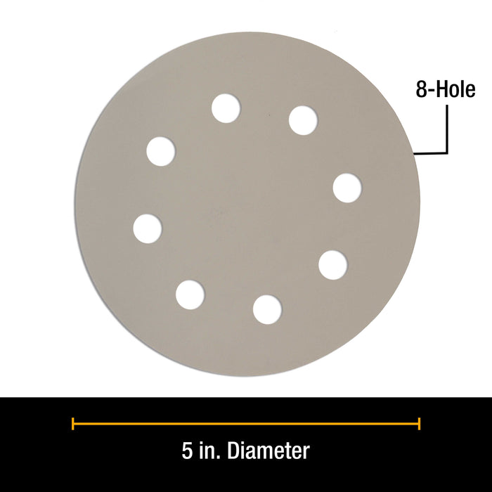 Premium 5" 8-Hole Wet or Dry Sanding Discs - 3000 Grit, Box of 50 - High-Performance Sandpaper Discs with Hook & Loop Backing, Fast Cutting Silicon Carbide, Color Sanding, Car Auto Polishing