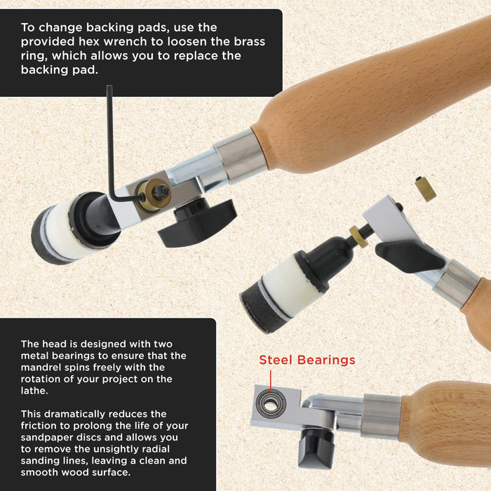 Dura-Gold Bowl Sanding Set with 1” and 2” Backing plates and Sanding Discs