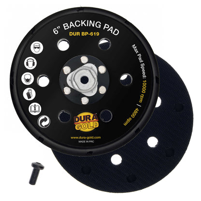 6" Bolt-On Hook & Loop DA Polisher Sander Backing Plate Pad - Replacement Pad, Fits P9519 &  EP-503 Dual-Action Polisher Sanders