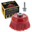 4" Abrasive Filament Nylon Bristle Cup Brush - 5/8" 11 Thread, 1/4" Hex Drill Shank Arbor, Coarse Grit Angle Grinder Brush for Truck Bed Liner Surface Prep, Sanding, Rust & Paint Removal
