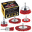 6 Piece Abrasive Filament Nylon Bristle Cup Brush Set - 1/4" Hex Drill Shank Arbor, Coarse Grit Angle Grinder Brush for Truck Bed Liner Surface Prep, Sanding, Scuffing, Rust & Paint Removal