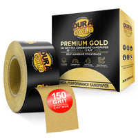 150 Grit Gold - Longboard Continuous Roll PSA Stickyback Self Adhesive Sandpaper 20 Yards Long by 2-3/4" Wide