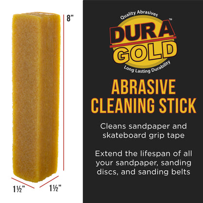 Abrasive Cleaning Stick - 8" Natural Rubber Eraser - Sanding Belt Cleaner for Sandpaper, Sanding Discs, Belts & Skateboard Grip Tape - Removes Sawdust, Residue & Extends Sandpaper Life