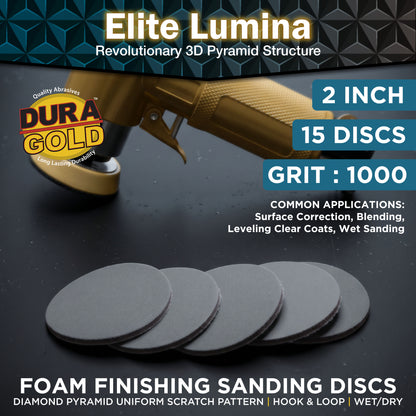 Elite Lumina 2” 1000 Grit Foam Finishing Sanding Discs, Box of 15