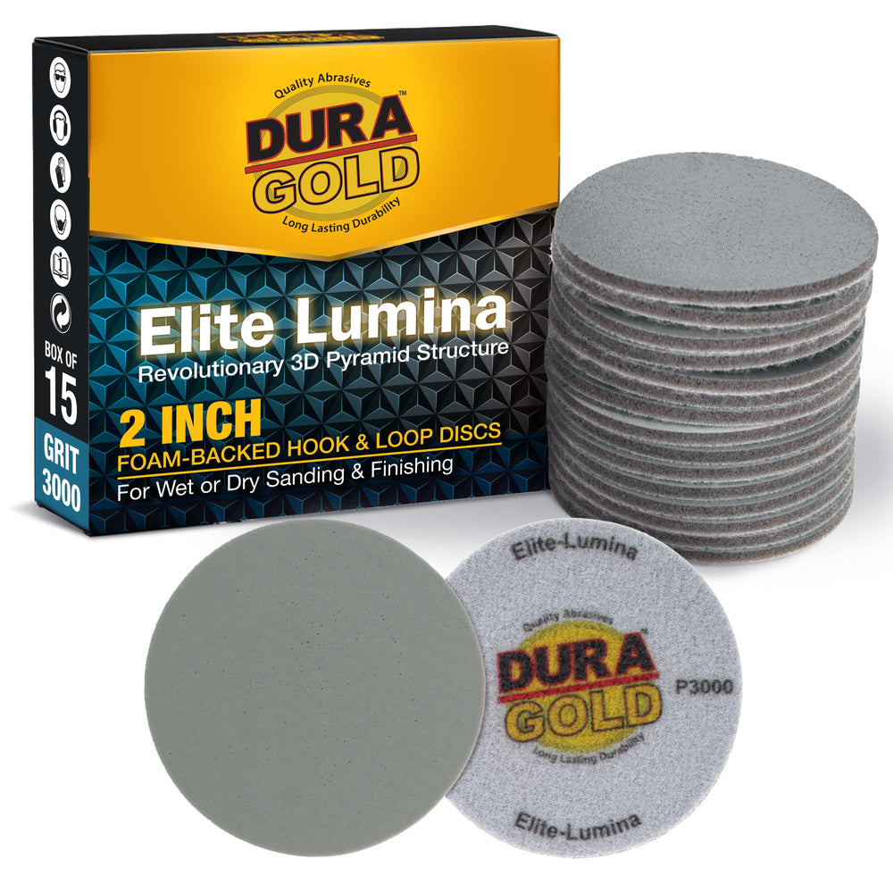 Elite Lumina 2” 3000 Grit Foam Finishing Sanding Discs, Box of 15