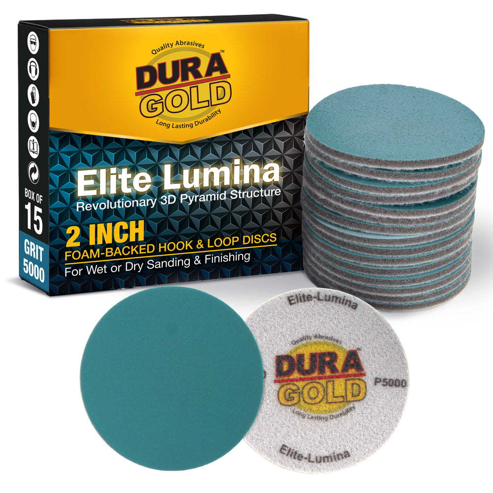 Elite Lumina 2” 5000 Grit Foam Finishing Sanding Discs, Box of 15