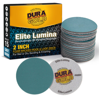 Elite Lumina 2” 6000 Grit Foam Finishing Sanding Discs, Box of 15