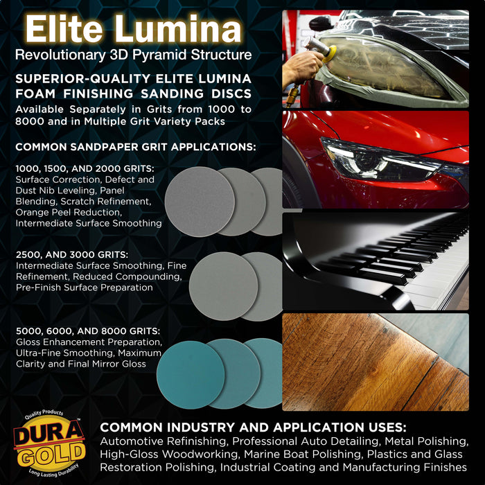 Elite Lumina 2” 6000 Grit Foam Finishing Sanding Discs, Box of 15