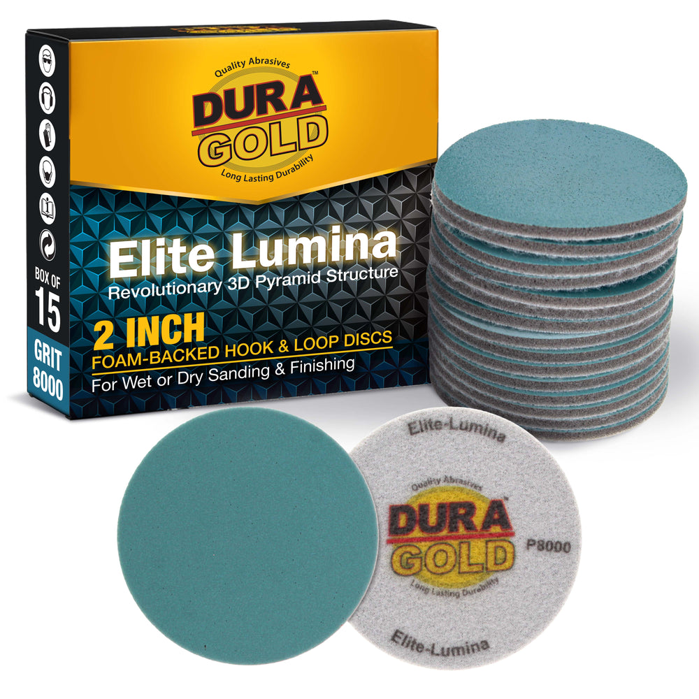 Elite Lumina 2” 8000 Grit Foam Finishing Sanding Discs, Box of 15