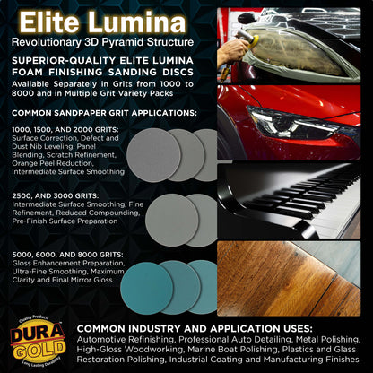 Elite Lumina 2" Foam Sanding Discs,Grits 1500 2000 2500 3000 5000, 15 Disc Variety Pack