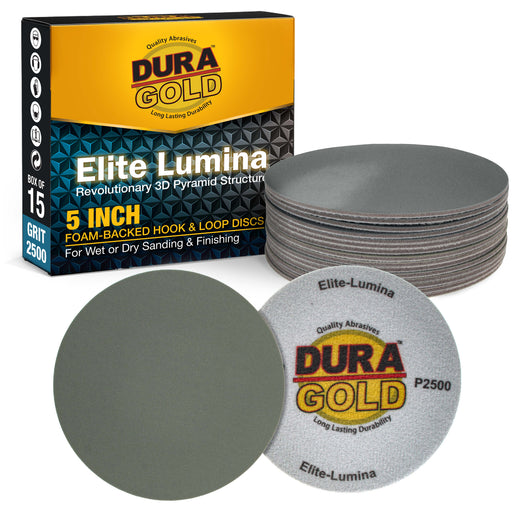 Elite Lumina 5” 2500 Grit Foam Finishing Sanding Discs, Box of 15