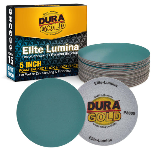 Elite Lumina 5” 8000 Grit Foam Finishing Sanding Discs, Box of 15
