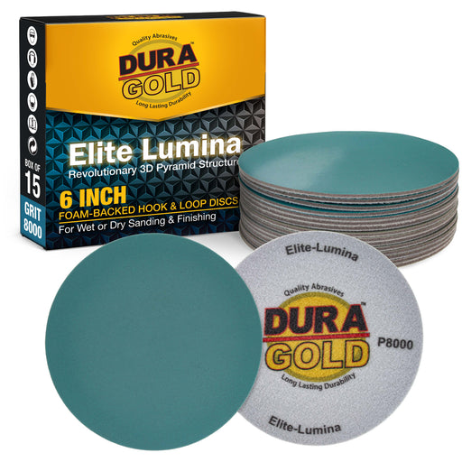 Elite Lumina 6” 8000 Grit Foam Finishing Sanding Discs, Box of 15