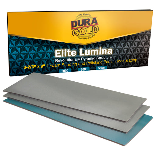 Dura-Gold Elite Lumina 3-2/3" x 9" Foam Sanding Sheets, Grits 2000 3000 5000