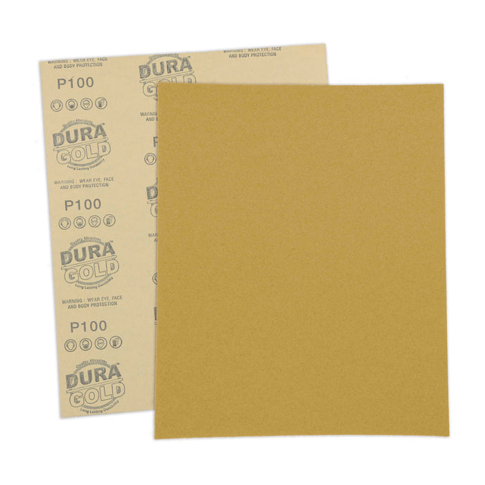 100 Grit, Full Size 9" x 11" Sheets, Wood Workers Gold - Box of 6 Sheets - Hand Sand Block Sanding, Cut to Use On Sanders