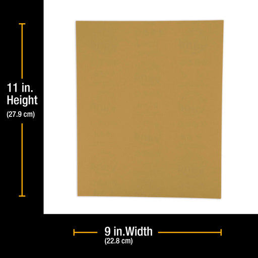 1000 Grit, Full Size 9" x 11" Sheets, Wood Workers Gold - Box of 10 Sheets - Hand Sand Block Sanding, Cut to Use On Sanders