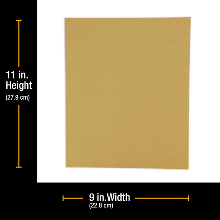 180 Grit, Full Size 9" x 11" Sheets, Wood Workers Gold - Box of 10 Sheets - Hand Sand Block Sanding, Cut to Use On Sanders