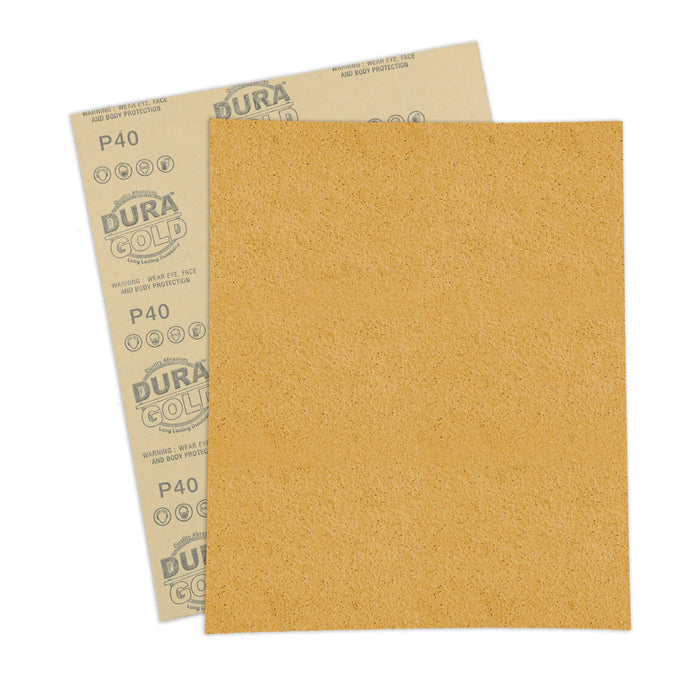 40 Grit, Full Size 9" x 11" Sheets, Wood Workers Gold - Box of 6 Sheets - Hand Sand Block Sanding, Cut to Use On Sanders