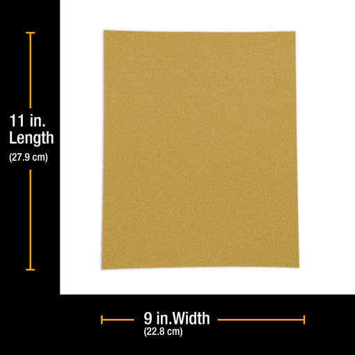 80 Grit, Full Size 9" x 11" Sheets, Wood Workers Gold - Box of 10 Sheets - Hand Sand Block Sanding, Cut to Use On Sanders