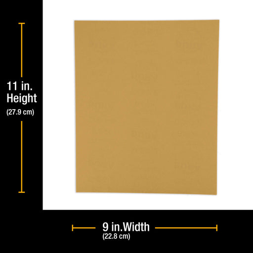 800 Grit, Full Size 9" x 11" Sheets, Wood Workers Gold - Box of 10 Sheets - Hand Sand Block Sanding, Cut to Use On Sanders