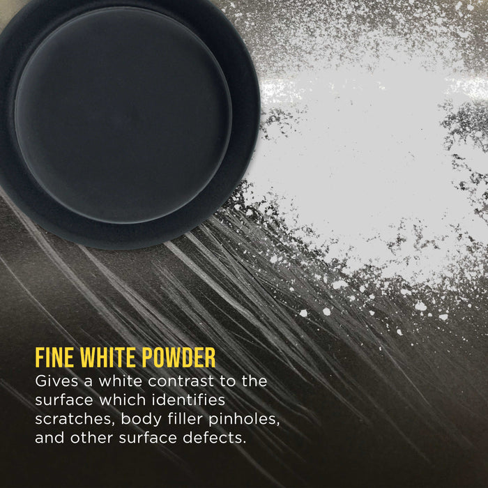 Dura-Gold Premium White Dry Guide Coat Kit, 7 Ounces (200 Grams) - Powder that Instantly Highlights Auto Bodyshop Repair Surface Imperfections, Defects