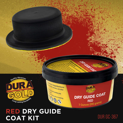 Premium Red Dry Guide Coat Kit, 7 Ounces (200 Grams) - Powder That Instantly Highlights Auto Bodyshop Repair Surface Imperfections, Defects