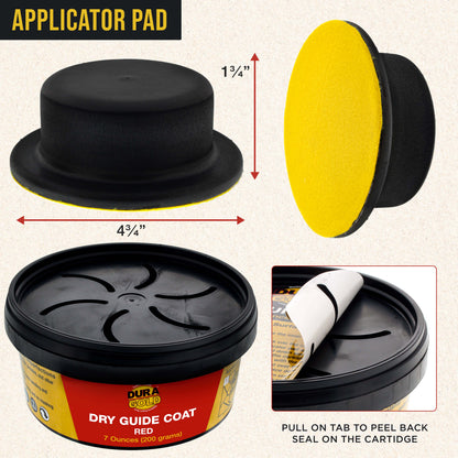 Premium Red Dry Guide Coat Kit, 7 Ounces (200 Grams) - Powder That Instantly Highlights Auto Bodyshop Repair Surface Imperfections, Defects