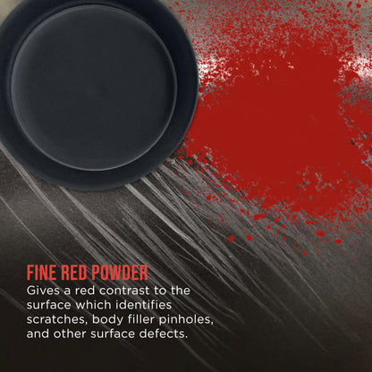 Premium Red Dry Guide Coat Kit, 7 Ounces (200 Grams) - Powder That Instantly Highlights Auto Bodyshop Repair Surface Imperfections, Defects