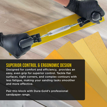 Pro Series 16.5" Adjustable Radius Flex Longboard Hand Sanding Block - Hook & Loop Backing Sandpaper, Concave or Convex Shape Contour Sander